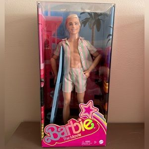 Ken Doll Wearing Pastel Striped Beach Matching Set – Barbie The Movie